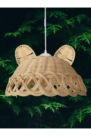 Çocuk Odası Kulaklı Avize Bohem Rattan Bambu Hasır Avize 30cm - 4