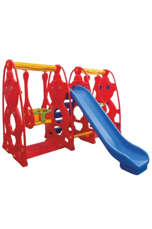 Çocuk Oyun Parkı - Kaydırak Ve Çift Salıncak - Figürlü Büyük Park Set - Anaokulu - Kreş SETB-BIG2SW - 2