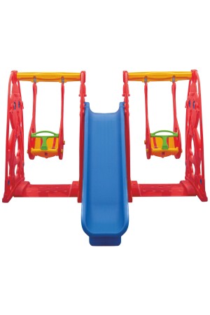 Çocuk Oyun Parkı - Kaydırak Ve Çift Salıncak - Figürlü Büyük Park Set - Anaokulu - Kreş SETB-BIG2SW - 3
