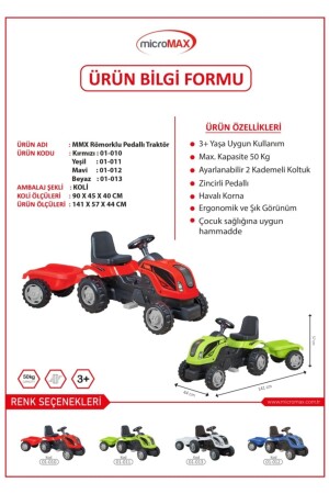 Çocuk Römorklu Pedallı Traktör M2 Mmx MCRMX2 - 4
