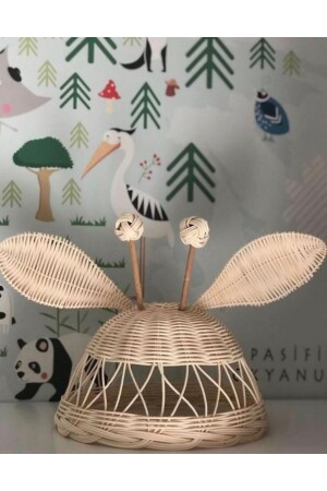 Kinderzimmer-/Babyzimmer-Rattan-Giraffen-Kronleuchter (inkl. Sockel), 35 cm Durchmesser, HK5985 - AFRALYAHOME