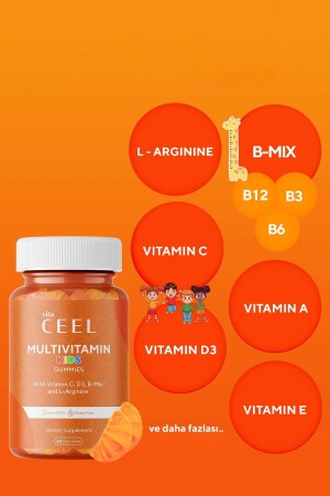 Çocuklar için Gelişme Çağı Multivitamini Vitamin C- D- B Mix- L-arginine - 6