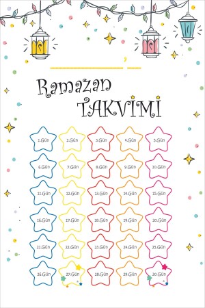 Çocuklar Için Oruç Çizelgesi - Ramazan Ayı Oruç Çizelgesi - Ramazan Sticker K rm - 1