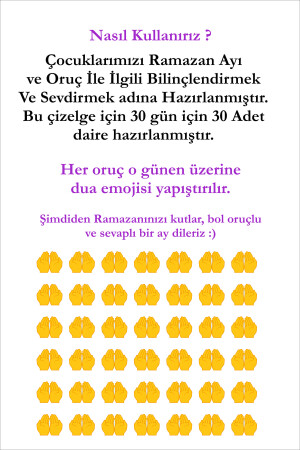 Çocuklar Için Oruç Çizelgesi - Ramazan Ayı Oruç Çizelgesi - Ramazan Sticker K rm - 4