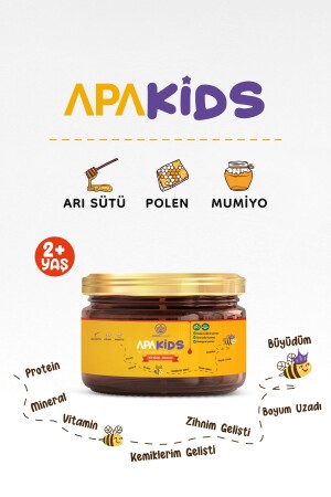 Çocuklara Özel Mumiyo- Arı Sütü- Polen Içeren Yoğunlaştırılmış Bio Macun %100 Bitkisel Apakids - 3