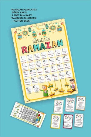 Çocuklara Özel Ramazan Etkinlik Ve Dua Kartları Hoşgeldin Ramazan Planlayıcı Set ramadan2a4 - 2