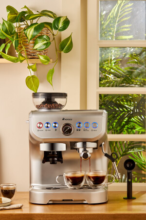 Coffee Art Barista Espresso Latte Cappuccino Americano Maschine mit Mahlwerk und Milchaufschäumer 153. 03. 08. 4833 - 1