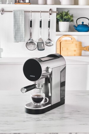 Coffee Art İnox Dijital 20 Bar Öğütülmüş Espresso Cappuccino ve Kapsül Kahve Makinesi - 3