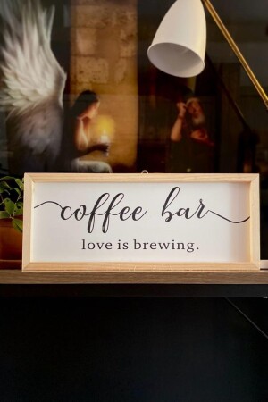 Coffee Corner Coffee Bar Love Is Brewing Holzrahmen – Natur - 2