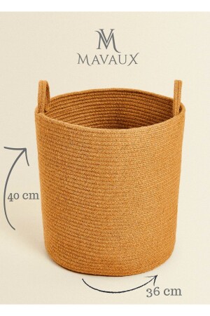 Çok Amaçlı- 40cm-36cm Büyük Boy- Yanları Saplı- Sepet- Jüt- Hasır- Dokuma Sepet- Düzenleyici - Mavaux