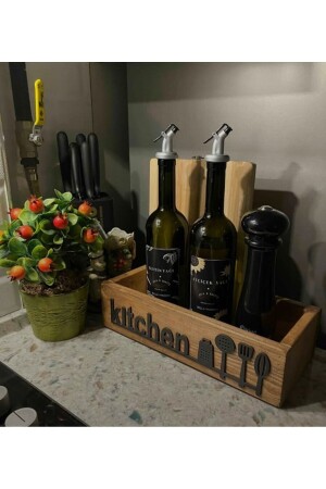Çok Amaçlı Ahşap Kutu Mutfak Banyo Düzenleyici Organizer Kalemlik - Exalted Hawk