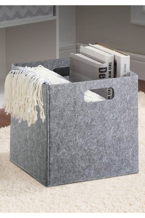 Çok Amaçlı Keçe Organizer Sepet Dolap Içi Düzenleyici -tekli Gri - 30x30 Cm - Homing