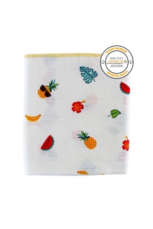 Çok Amaçlı Müslin Örtü 90x90 Cm Organik Ananas FEMMMSLN05 - 6