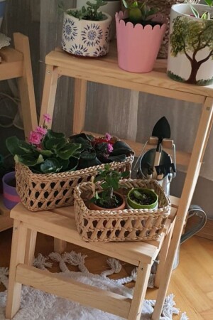 Çok Amaçlı Sepet - 2'li Hasır Organizer - Mien Home