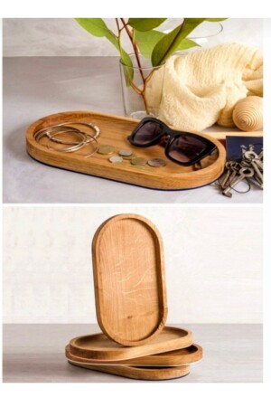 MNZ-Multifunctional Wooden Oil Bowl / حامل عرض / حامل خفيفة / مقفل مفتاح - Trustmoda