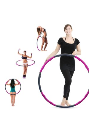 Çok Renkli Hulahoop Egzersiz Çemberi Bel Inceltici Jimnastik Çemberi 1.5 Kg Pembe - 1