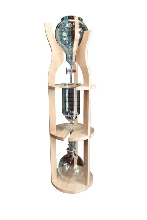 Cold Brew Demleme Camları Ve Standı (ahşap Stand), 2 Lt - Cold Drip, Soğuk Kahve Demleme Tower BGM003 - 2