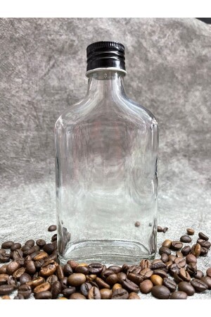 Cold Brew, transparent, 200 ml, 6 Stück, flache, transparente Glasflasche mit auslaufsicherem schwarzem Kunststoffverschluss (kalter Kaffee), BNM005 - 4