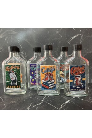 Coldbrew-Flasche, Glas, transparente Flasche, 6 Stück, wasserfest, Private Label, 200 ml-Flasche mit auslaufsicherem Verschluss, MRT01 - 1