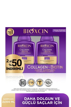 Collagen & Biotin Ekstra Hacim & Dolgunlaştırıcı Şampuan 300 Ml - 2 Li Avantaj Seti - Bioxcin