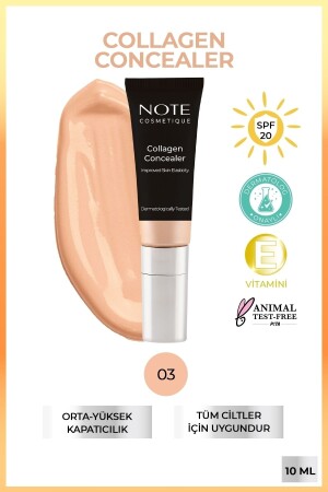 Collagen Concealer 03 Kolajen İçerikli SPF 20 Göz Altı Kapatıcısı - 2