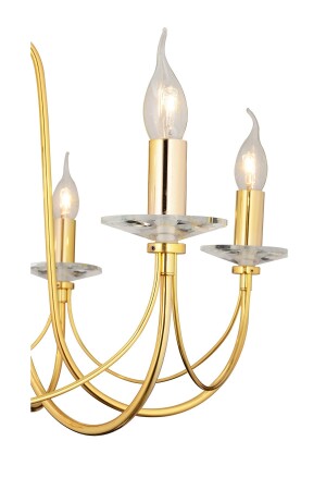 Colmar 6Lı Gold Kaplamalı Modern Yatak odası Salon Avize 3682-06-GD - 6