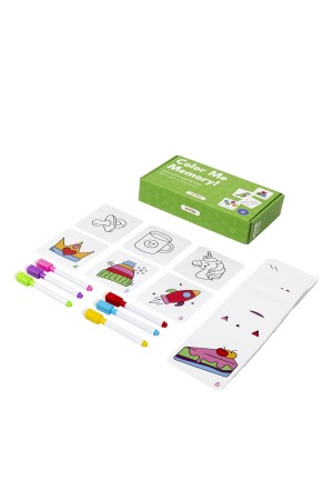 Color Me Memory Gedächtnis- und Malspiel ab 3 Jahren, 60 Karten, 6 löschbare Stifte - 3