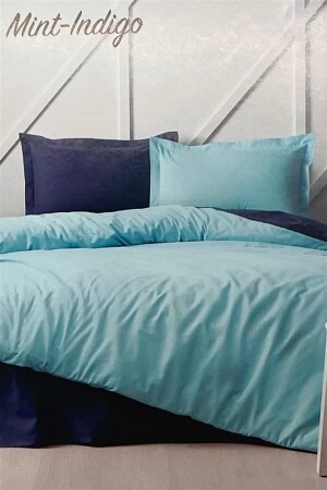 Colormix Bettbezug-Set für Einzelbett, Mint-Indigo EVTNVTÖZDL00458 - 1