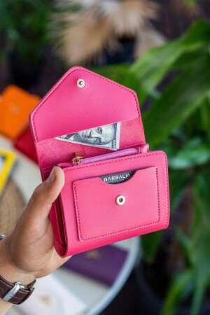 Columbia Mini-Damenbrieftasche aus veganem Leder in Fuchsia mit Münzfach und losem Kartenhalter COLUMBIA - 3