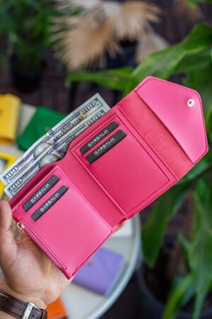 Columbia Mini-Damenbrieftasche aus veganem Leder in Fuchsia mit Münzfach und losem Kartenhalter COLUMBIA - 5