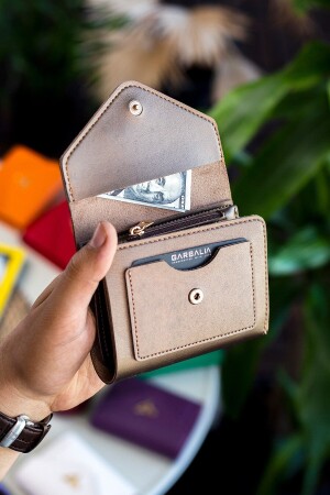 Columbia Mini-Damenbrieftasche aus veganem Leder in Kupfer mit Münzfach und losem Kartenhalter COLUMBIA - 3