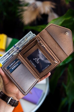 Columbia Mini-Damenbrieftasche aus veganem Leder in Kupfer mit Münzfach und losem Kartenhalter COLUMBIA - 4