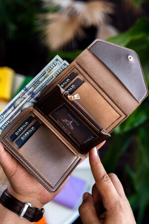 Columbia Mini-Damenbrieftasche aus veganem Leder in Kupfer mit Münzfach und losem Kartenhalter COLUMBIA - 6