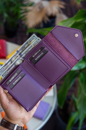 Columbia Mini-Damenbrieftasche aus veganem Leder in Pflaume mit Münzfach und losem Kartenhalter COLUMBIA - 4