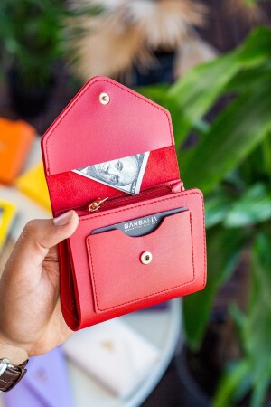 Columbia Mini-Damenbrieftasche aus veganem Leder in Rot mit Münzfach und losem Kartenhalter COLUMBIA - 3