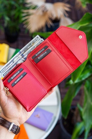 Columbia Mini-Damenbrieftasche aus veganem Leder in Rot mit Münzfach und losem Kartenhalter COLUMBIA - 5