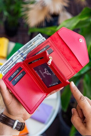 Columbia Mini-Damenbrieftasche aus veganem Leder in Rot mit Münzfach und losem Kartenhalter COLUMBIA - 6
