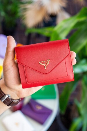 Columbia Mini-Damenbrieftasche aus veganem Leder in Rot mit Münzfach und losem Kartenhalter COLUMBIA - 1