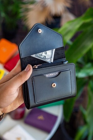 Columbia Mini-Damenbrieftasche aus veganem Leder in Schwarz mit Münzfach und losem Kartenhalter COLUMBIA - 3