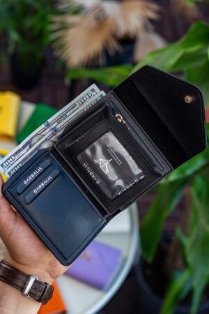 Columbia Mini-Damenbrieftasche aus veganem Leder in Schwarz mit Münzfach und losem Kartenhalter COLUMBIA - 4