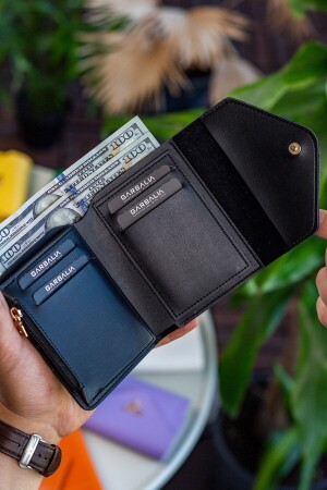 Columbia Mini-Damenbrieftasche aus veganem Leder in Schwarz mit Münzfach und losem Kartenhalter COLUMBIA - 5