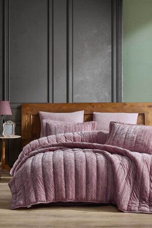 Comfort Yeni Nesil Uykuseti - 3 Parça Velvet Gülkurusu (230x220cm) - Elart