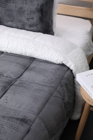 Comforter Çift Kişilik Battaniye Seti - Antrasit F1659 - 3