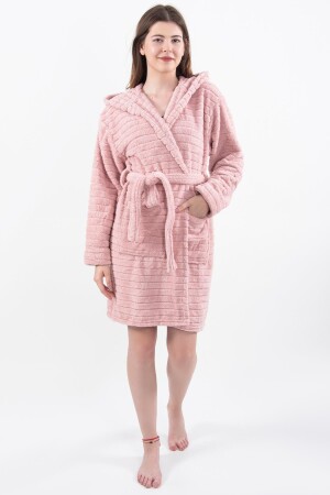 Comfy Kapşonlu Wellsoft Peluş Bornoz Sabahlık Robdeşambr Kadın Bornoz - Cotonila
