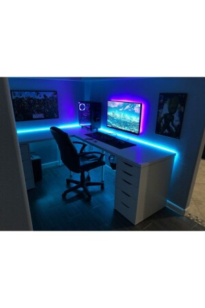 Computertisch RGB-Beleuchtungssystem Gaming-Schreibtisch gesteuerte LED-Beleuchtung - 4