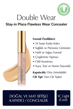 Concealer – Double Wear Stay-in-Place Flawless Wear Concealer – Farbe: 1c Light (kühl), 7 ml - 1