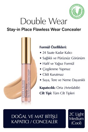 Concealer – Double Wear Stay-in-Place Flawless Wear Concealer – Farbe: 2c Light Medium (kühl), 7 ml - 1