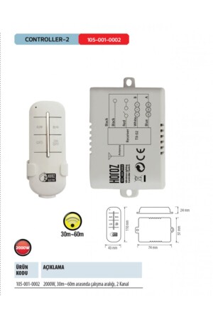 Controller-2 2x1000w 2’li Avize Aydınlatma Kumandası CONTROLLER-2 - 1