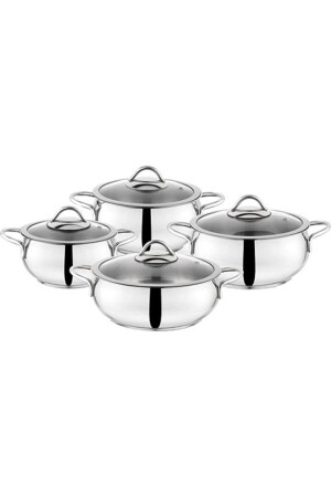 Cookhaus Çelik Tencere Seti 8 Parça Inox 8699131661796 - Schafer