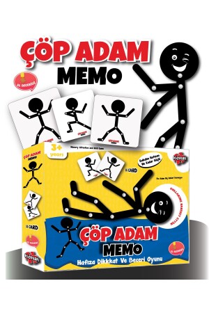 Çöp Adam Memo Ahşap Eğitici Kartlı Kutu Oyunu - 2